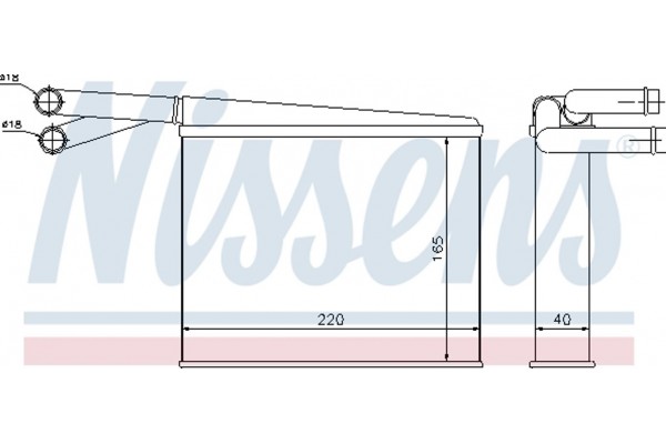 Nissens Εναλλάκτης θερμότητας, Θέρμανση Εσωτερικού Χώρου - 72043