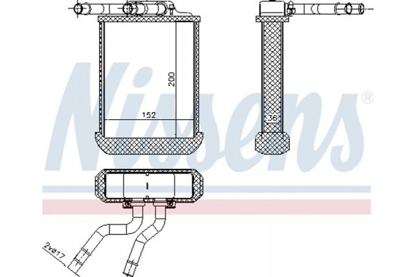 Nissens Εναλλάκτης θερμότητας, Θέρμανση Εσωτερικού Χώρου - 72045