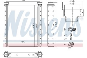 Nissens Εναλλάκτης θερμότητας, Θέρμανση Εσωτερικού Χώρου - 72065