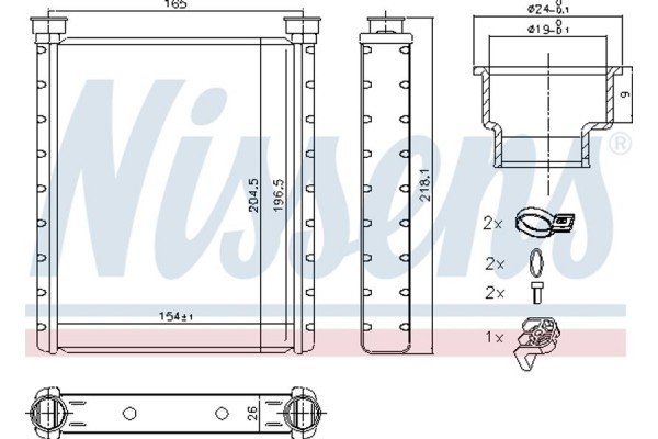 Nissens Εναλλάκτης θερμότητας, Θέρμανση Εσωτερικού Χώρου - 72065