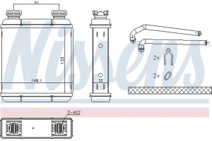 Nissens Εναλλάκτης θερμότητας, Θέρμανση Εσωτερικού Χώρου - 72072