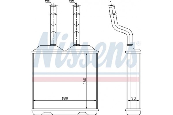 Nissens Εναλλάκτης θερμότητας, Θέρμανση Εσωτερικού Χώρου - 72634