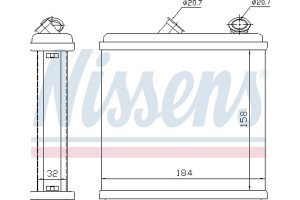 Nissens Εναλλάκτης θερμότητας, Θέρμανση Εσωτερικού Χώρου - 72635