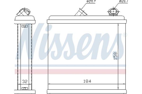 Nissens Εναλλάκτης θερμότητας, Θέρμανση Εσωτερικού Χώρου - 72635