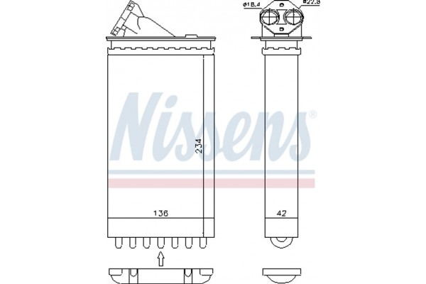 Nissens Εναλλάκτης θερμότητας, Θέρμανση Εσωτερικού Χώρου - 72655