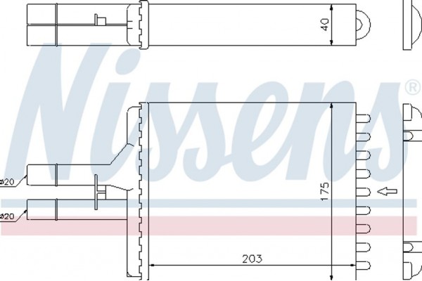 Nissens Εναλλάκτης θερμότητας, Θέρμανση Εσωτερικού Χώρου - 72656