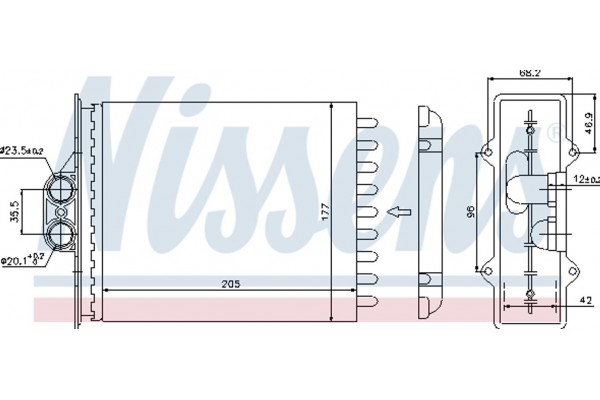 Nissens Εναλλάκτης θερμότητας, Θέρμανση Εσωτερικού Χώρου - 72657
