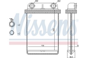 Nissens Εναλλάκτης θερμότητας, Θέρμανση Εσωτερικού Χώρου - 72671
