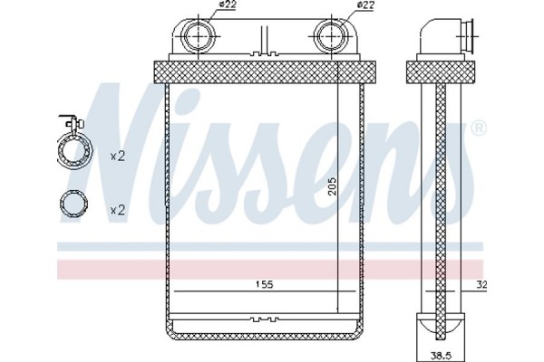 Nissens Εναλλάκτης θερμότητας, Θέρμανση Εσωτερικού Χώρου - 72671