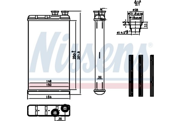 Nissens Εναλλάκτης θερμότητας, Θέρμανση Εσωτερικού Χώρου - 727210