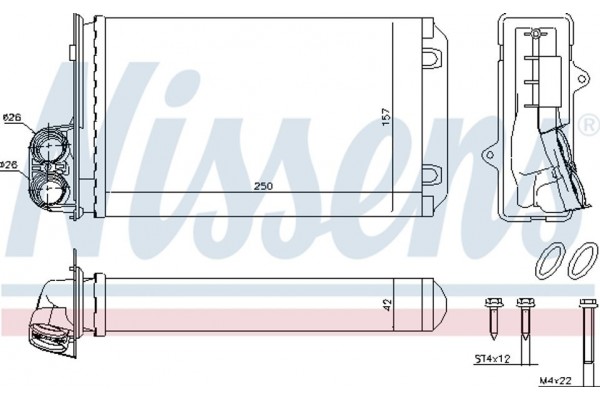 Nissens Εναλλάκτης θερμότητας, Θέρμανση Εσωτερικού Χώρου - 72935