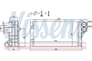 Nissens Εναλλάκτης θερμότητας, Θέρμανση Εσωτερικού Χώρου - 72941
