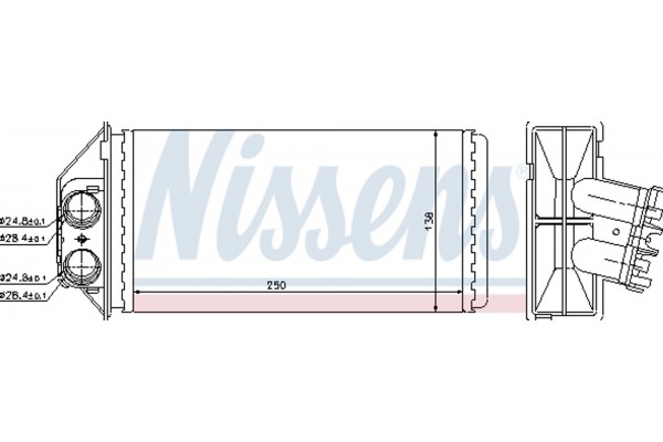 Nissens Εναλλάκτης θερμότητας, Θέρμανση Εσωτερικού Χώρου - 72944