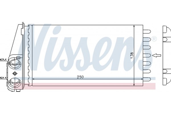Nissens Εναλλάκτης θερμότητας, Θέρμανση Εσωτερικού Χώρου - 72945