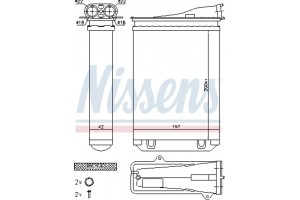 Nissens Εναλλάκτης θερμότητας, Θέρμανση Εσωτερικού Χώρου - 72954