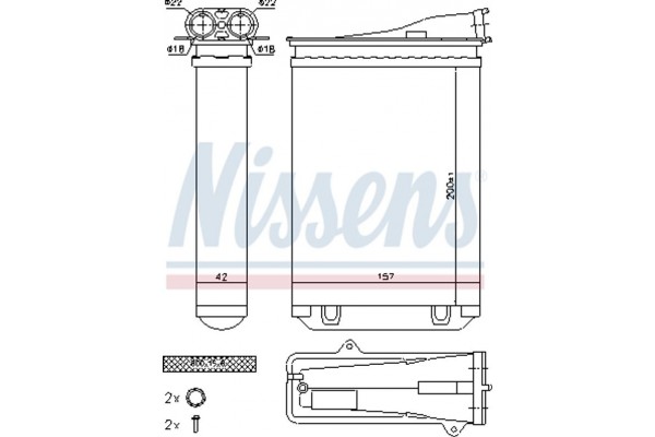 Nissens Εναλλάκτης θερμότητας, Θέρμανση Εσωτερικού Χώρου - 72954