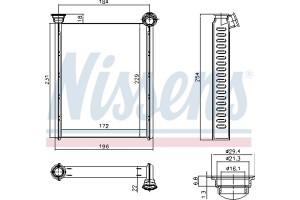 Nissens Εναλλάκτης θερμότητας, Θέρμανση Εσωτερικού Χώρου - 72987