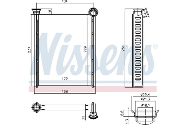 Nissens Εναλλάκτης θερμότητας, Θέρμανση Εσωτερικού Χώρου - 72987