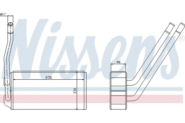 Nissens Εναλλάκτης θερμότητας, Θέρμανση Εσωτερικού Χώρου - 73000