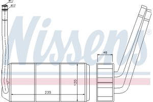 Nissens Εναλλάκτης θερμότητας, Θέρμανση Εσωτερικού Χώρου - 73001