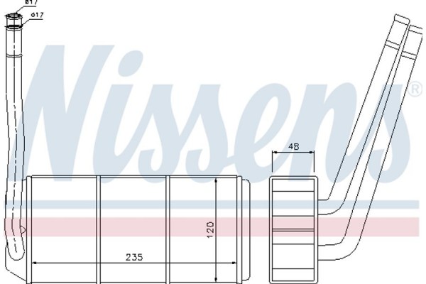 Nissens Εναλλάκτης θερμότητας, Θέρμανση Εσωτερικού Χώρου - 73001