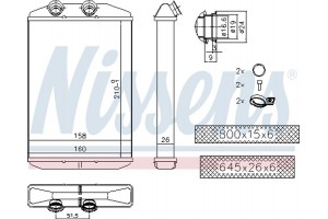 Nissens Εναλλάκτης θερμότητας, Θέρμανση Εσωτερικού Χώρου - 73344