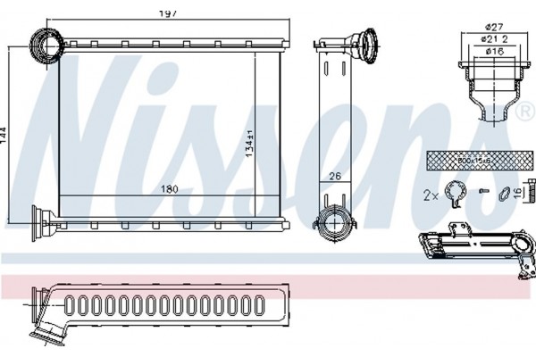 Nissens Εναλλάκτης θερμότητας, Θέρμανση Εσωτερικού Χώρου - 73345
