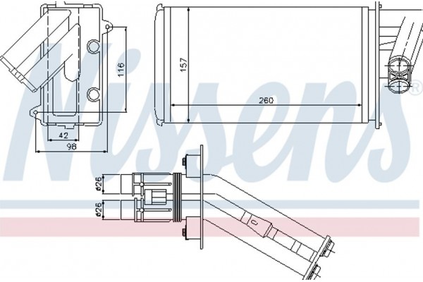 Nissens Εναλλάκτης θερμότητας, Θέρμανση Εσωτερικού Χώρου - 73368