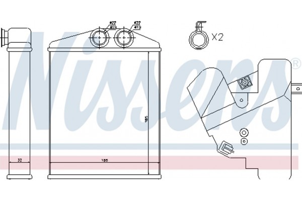 Nissens Εναλλάκτης θερμότητας, Θέρμανση Εσωτερικού Χώρου - 73377