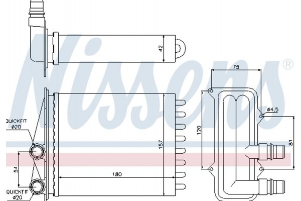 Nissens Εναλλάκτης θερμότητας, Θέρμανση Εσωτερικού Χώρου - 73468