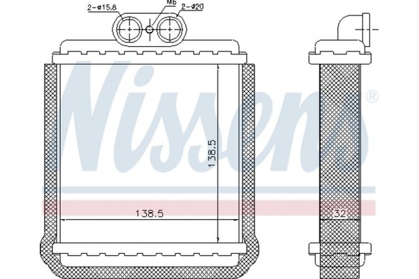 Nissens Εναλλάκτης θερμότητας, Θέρμανση Εσωτερικού Χώρου - 73751