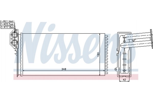 Nissens Εναλλάκτης θερμότητας, Θέρμανση Εσωτερικού Χώρου - 73941