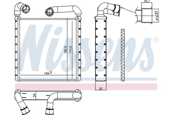 Nissens Εναλλάκτης θερμότητας, Θέρμανση Εσωτερικού Χώρου - 73943