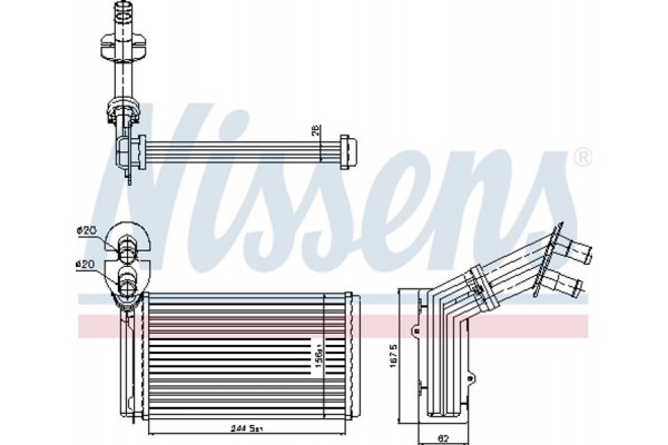 Nissens Εναλλάκτης θερμότητας, Θέρμανση Εσωτερικού Χώρου - 73973