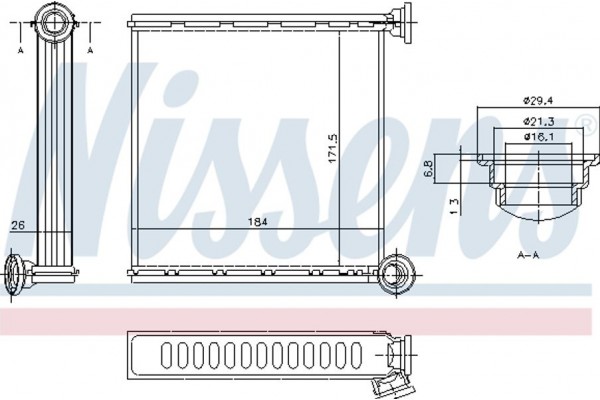 Nissens Εναλλάκτης θερμότητας, Θέρμανση Εσωτερικού Χώρου - 73980