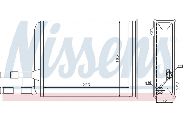 Nissens Εναλλάκτης θερμότητας, Θέρμανση Εσωτερικού Χώρου - 73984