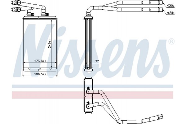 Nissens Εναλλάκτης θερμότητας, Θέρμανση Εσωτερικού Χώρου - 73990