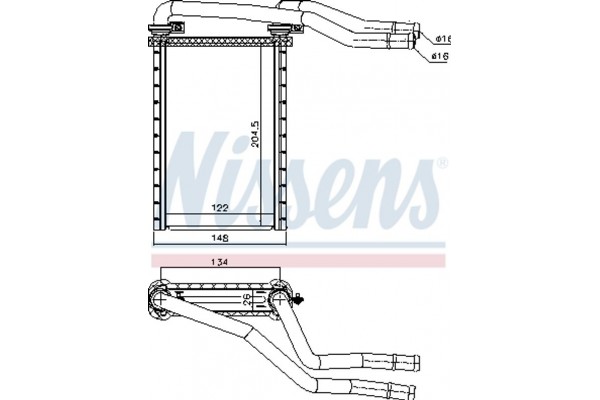 Nissens Εναλλάκτης θερμότητας, Θέρμανση Εσωτερικού Χώρου - 73991