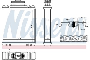 Nissens Εναλλάκτης θερμότητας, Θέρμανση Εσωτερικού Χώρου - 73997