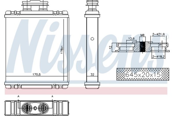 Nissens Εναλλάκτης θερμότητας, Θέρμανση Εσωτερικού Χώρου - 73997