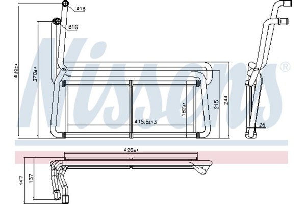Nissens Εναλλάκτης θερμότητας, Θέρμανση Εσωτερικού Χώρου - 75007