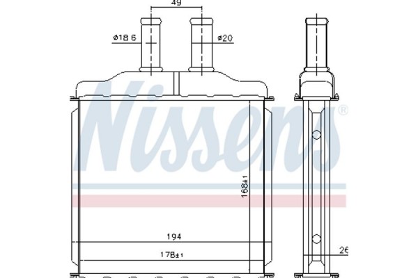 Nissens Εναλλάκτης θερμότητας, Θέρμανση Εσωτερικού Χώρου - 76509