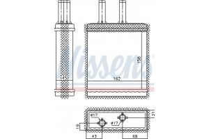 Nissens Εναλλάκτης θερμότητας, Θέρμανση Εσωτερικού Χώρου - 77505