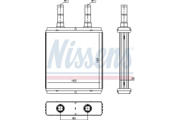 Nissens Εναλλάκτης θερμότητας, Θέρμανση Εσωτερικού Χώρου - 77613