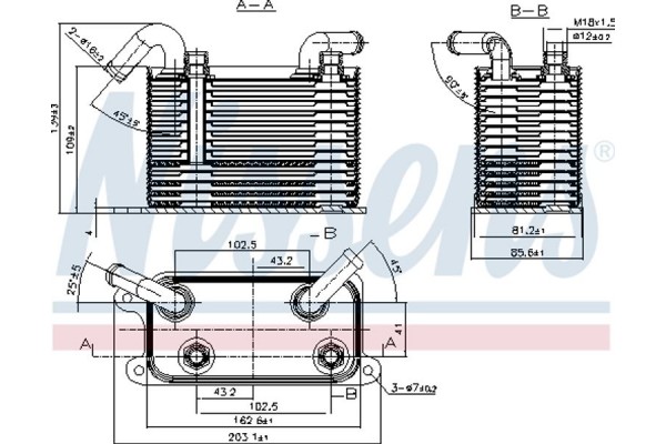 Nissens Ψυγείο λαδιού, αυτόμ. κιβ. ταχυτ. - 90722