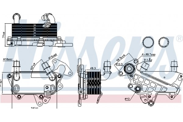 Nissens Ψυγείο λαδιού, αυτόμ. κιβ. ταχυτ. - 90732