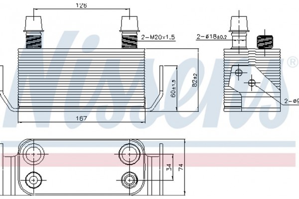 Nissens Ψυγείο λαδιού, αυτόμ. κιβ. ταχυτ. - 91178