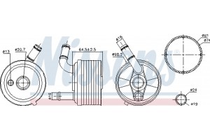 Nissens Ψυγείο λαδιού, αυτόμ. κιβ. ταχυτ. - 91185