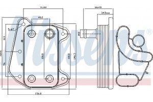 Nissens Ψυγείο λαδιού, Λάδι Κινητήρα - 90622