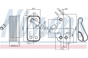 Nissens Ψυγείο λαδιού, Λάδι Κινητήρα - 90689